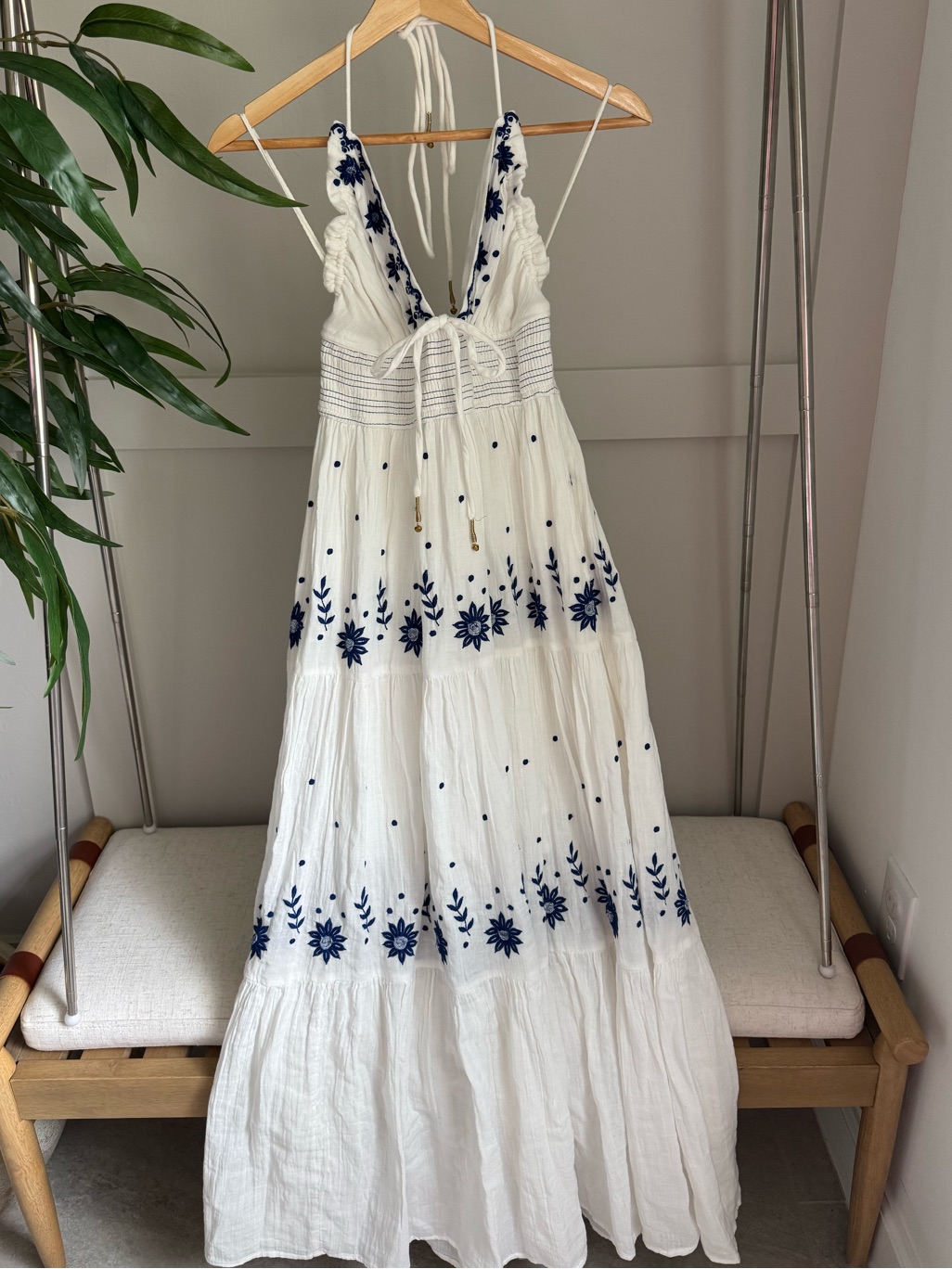 Free People “Dahlia Embroidered Maxi Dress” Nwt